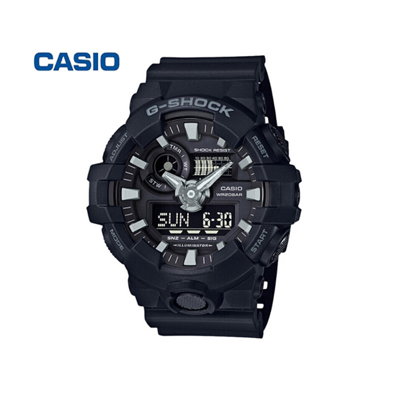 卡西欧(CASIO) G-SHOCK YOUTH 2019男士200m防水数字动时尚电子表男 黑灰 GA-700-1B