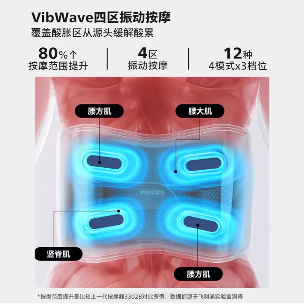 飞利浦 腰部按摩器 PPM7201B蓝色高清大图