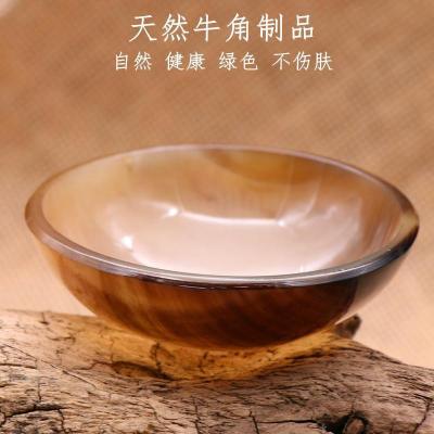刮痧碗美容院全身通用 天然牛角刮痧板女 面部美容精油碗圆形 黑牛角碗 只有碗