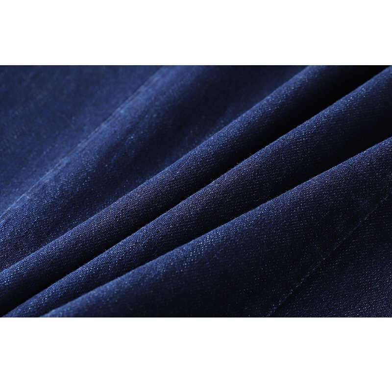 牛仔面料上身很帅时尚新款男装尾货时尚春款牛仔衬衫男200228深蓝色