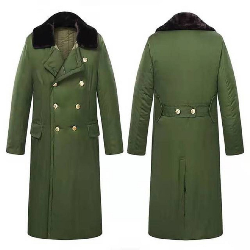 里博leeb军大衣长款男冬季劳保加厚绿色棉大衣纯棉大衣长款防寒均码