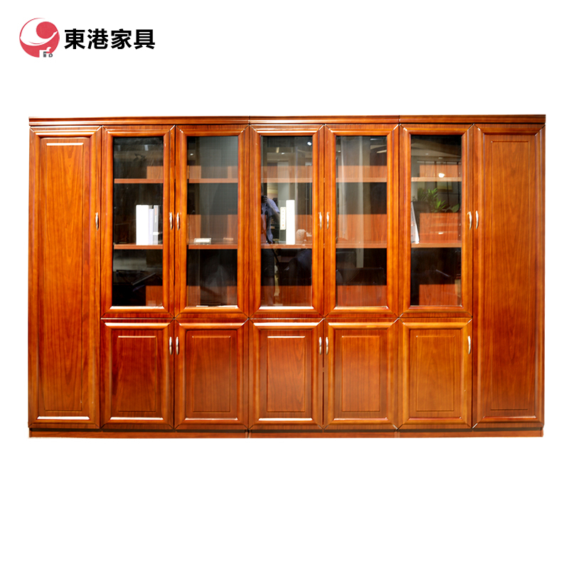 东港家具 DW-311 办公家具现代新中式书柜,办公室文件柜,油漆实木自由组合储物柜,可定制