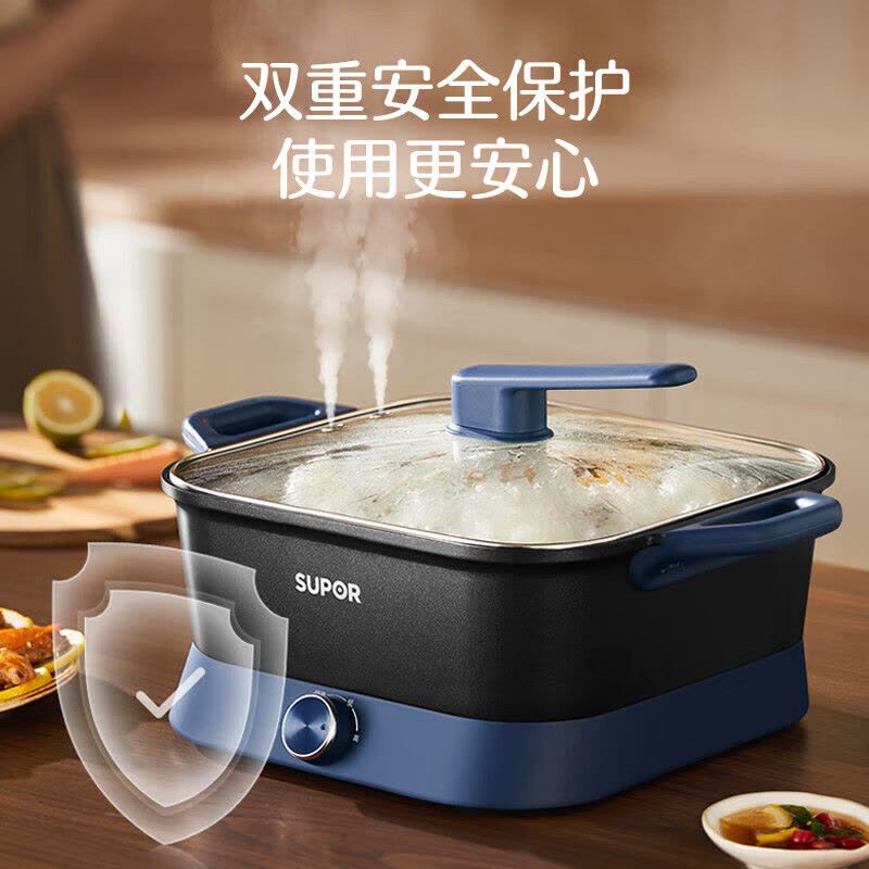 苏泊尔(SUPOR)电火锅 电煮锅 火锅专用锅 家用火锅锅 电锅一体多功能锅6L插电电热锅 多用途锅H3030FK870图片