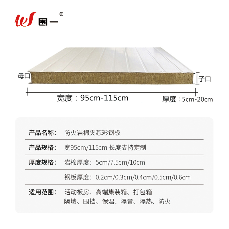 围一 夹心彩钢板 7.5*0.3cm 平方米高清大图