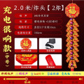 电子炮鞭家用鞭爆超响春节仿真鞭炮带响闪光结婚乔迁新年爆竹炮仗 鞭炮+烟花声2炸头充电2.0米雷电巨响140分贝