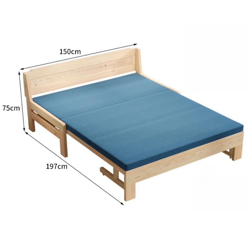 豫龙都 实木沙发床 1.5m 张高清大图