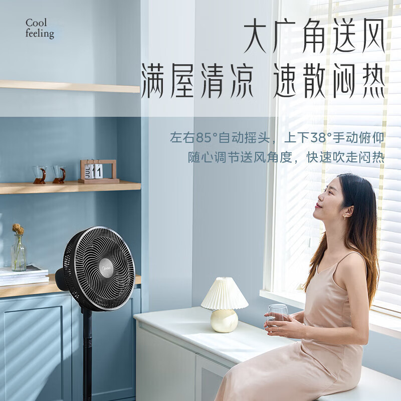 美的(Midea)电风扇 SAH30ADR家用七叶遥控定时大风力落地扇卧室低噪轻音节能立式大风量节能易拆洗节能宿舍电扇