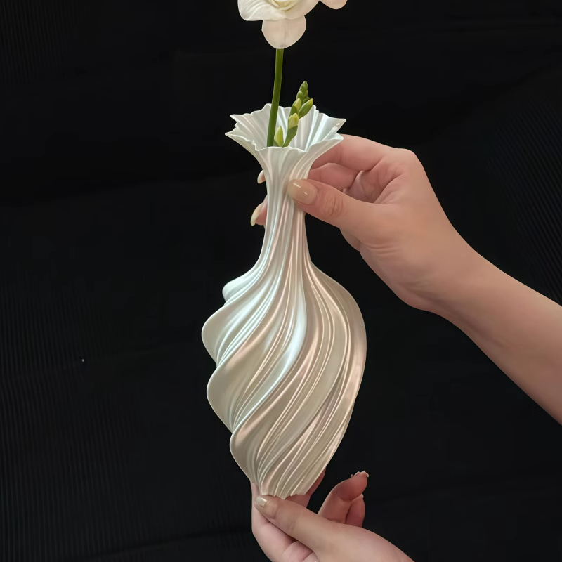 茹洋 3D打印花瓶摆件樱花花瓶白色 个高清大图