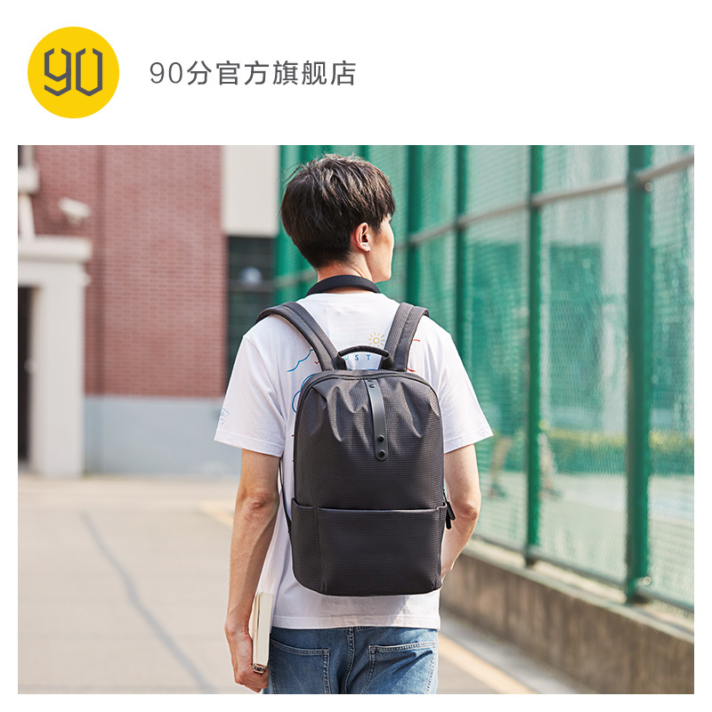 90分双肩包女学院风千鸟格简约休闲多功能书包男学生电脑包双肩背包