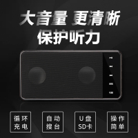 熊猫（PANDA) DS-130播放器老人fm收音机便携式插卡儿童音乐音响外放可充电插卡U盘播放机唱戏立体声 黑色