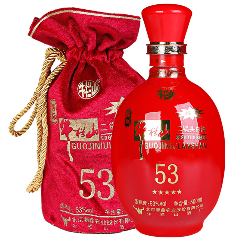 牛栏山 二锅头 国际牛栏山五星红瓷 清香型白酒 53度 500ml*6 整箱装红瓷