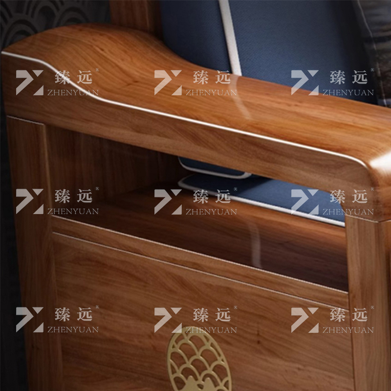 臻远 ZY4022930 中式胡桃木实木沙发 双人位