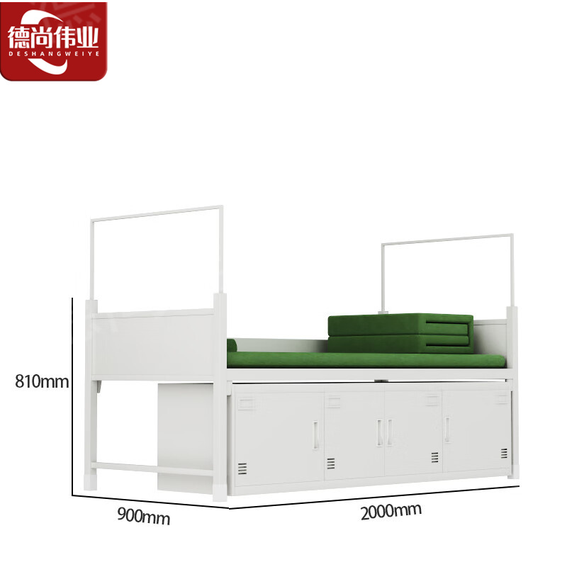 德尚伟业加厚款单人床钢制宿舍士官铁床加厚内务单人床带床下柜 13款单人床高清大图