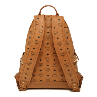 MCM 中性棕色侧铆钉pvc配皮中号双肩背包 MMK6SVE38CO001