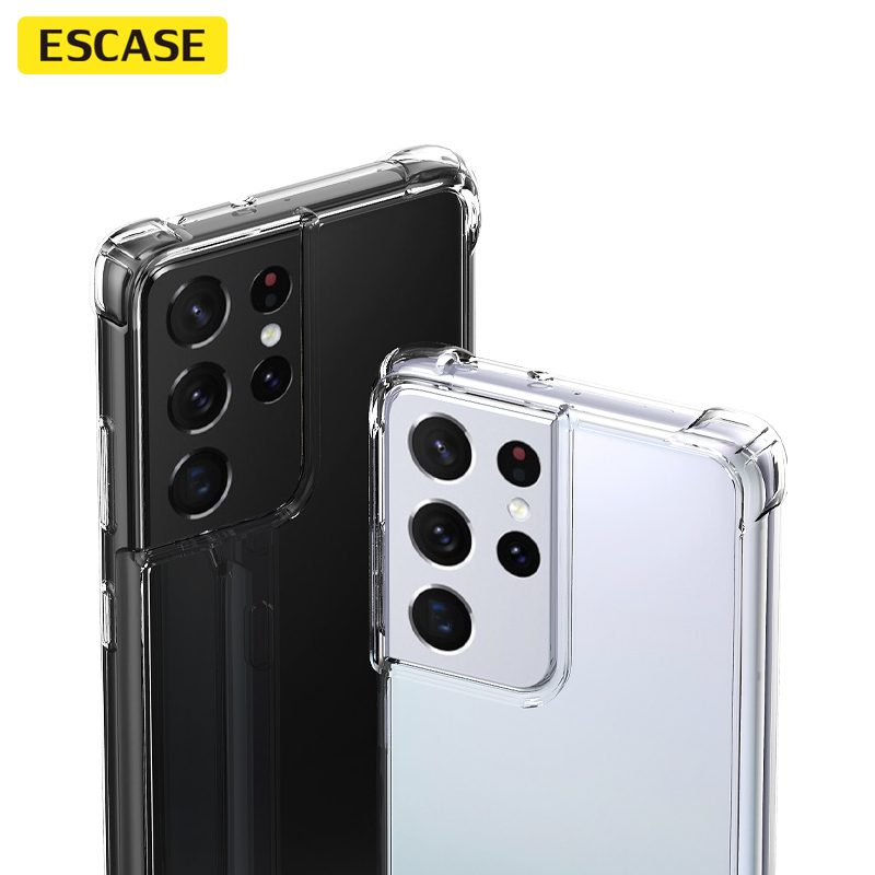 ESCASE 三星S21ultra手机壳保护套 Galaxy全包防摔软壳双料抗摔抗黄变 德国进口拜耳TPU 高透