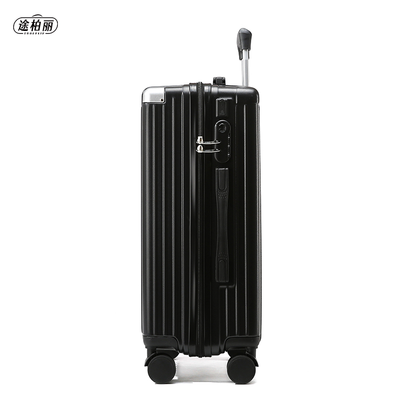 途柏丽TOBERLIR拉杆箱T0205-20 多功能大容量耐用结实旅行箱行李箱密码箱 黑色 20寸高清大图