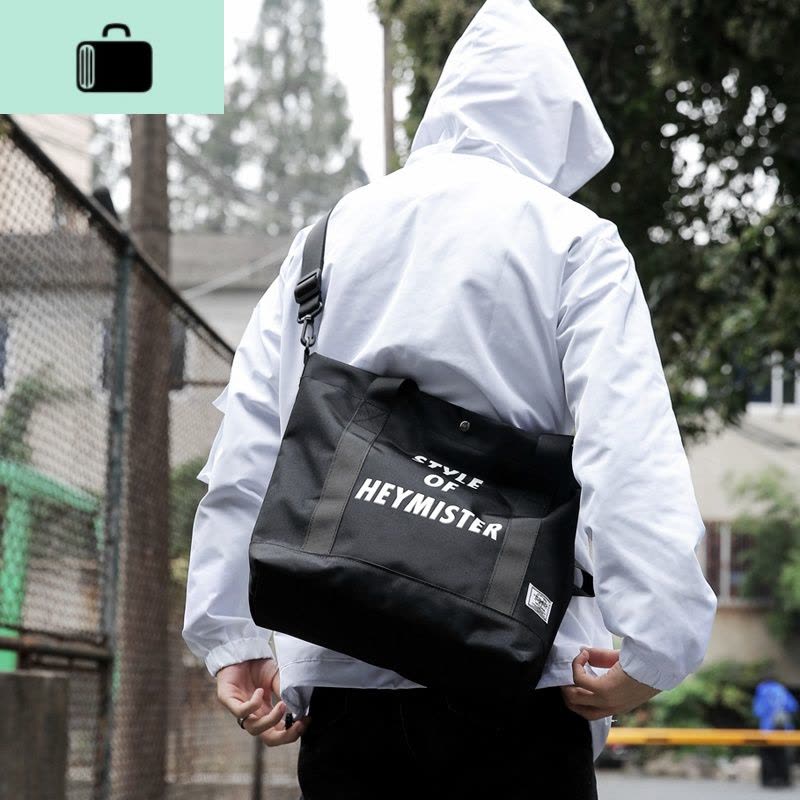 ins超火包潮牌男单肩斜挎包女韩版帆布休闲购物袋手提包大容量NEW LAKE男士手提包图片