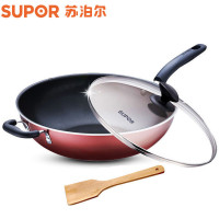 苏泊尔（SUPOR）PC32S3炒锅不粘锅平底锅炒菜锅不生锈煎炒两用燃气明火专用锅具 32CM 带副手柄