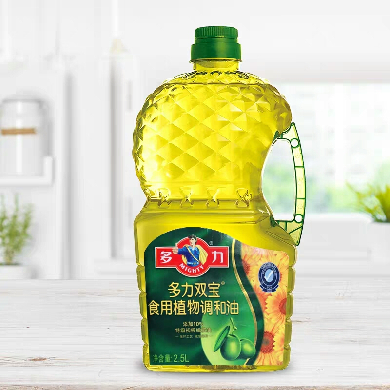 多力食用油 双宝橄榄葵花食用调和油 2.5l 含10%特级初榨充氮保鲜