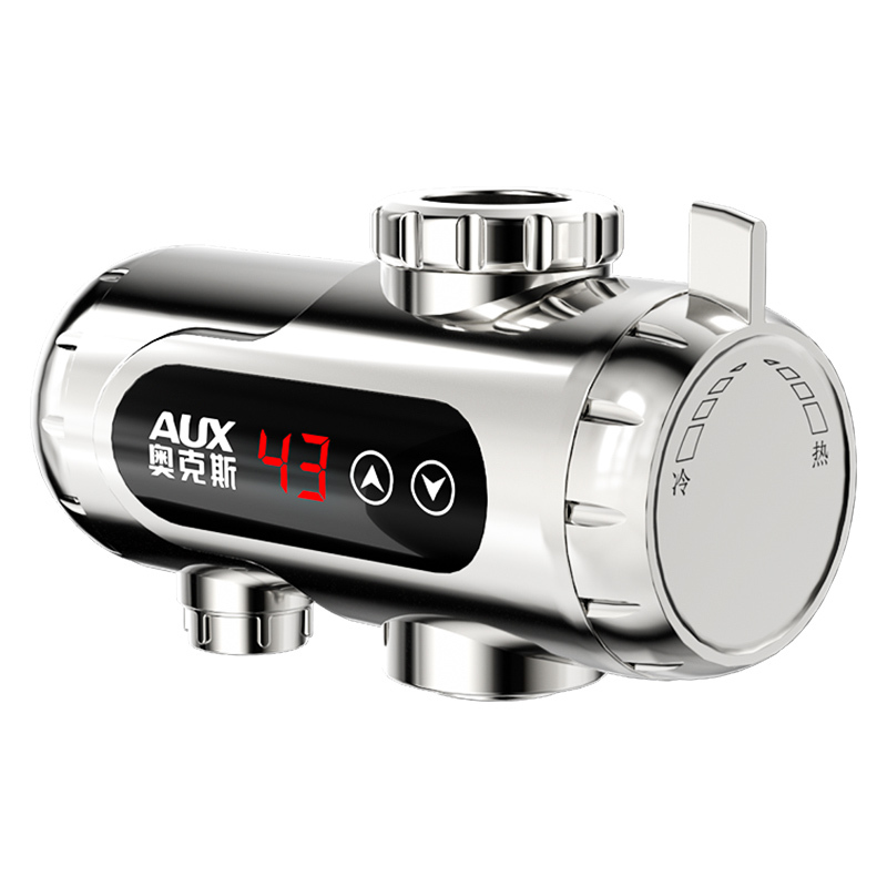 奥克斯(AUX)即热式电热水龙头厨房小厨宝下进水款数码温显变频调温 HJT1银色(漏保套装)