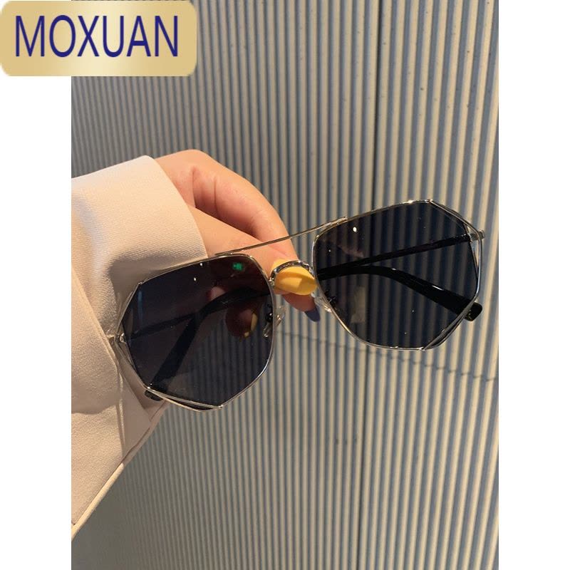 MOXUAN金属多边形新款ins男个性潮流太阳眼镜女圆脸网红情侣街拍墨镜潮太阳镜图片
