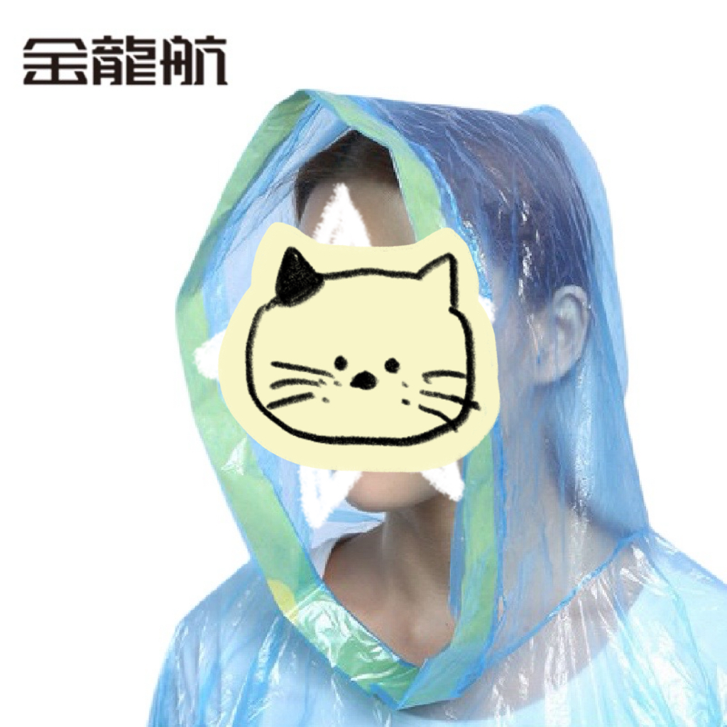 金龙航一次性雨衣 加厚加大有帽绳高清大图