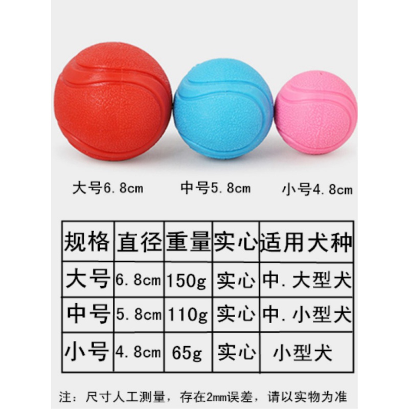 宠物狗狗玩具球耐幼犬咬磨牙逗狗弹力球大型犬橡胶实心穿绳训练球高清大图