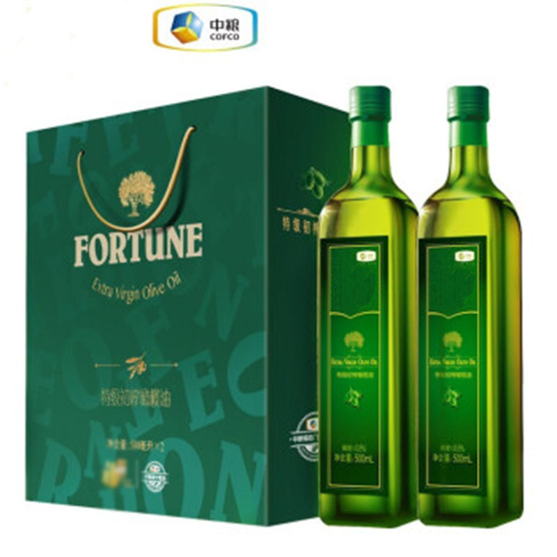 [精选] 中粮特级初榨橄榄油礼盒500ml*2瓶装 食用油礼盒装礼品