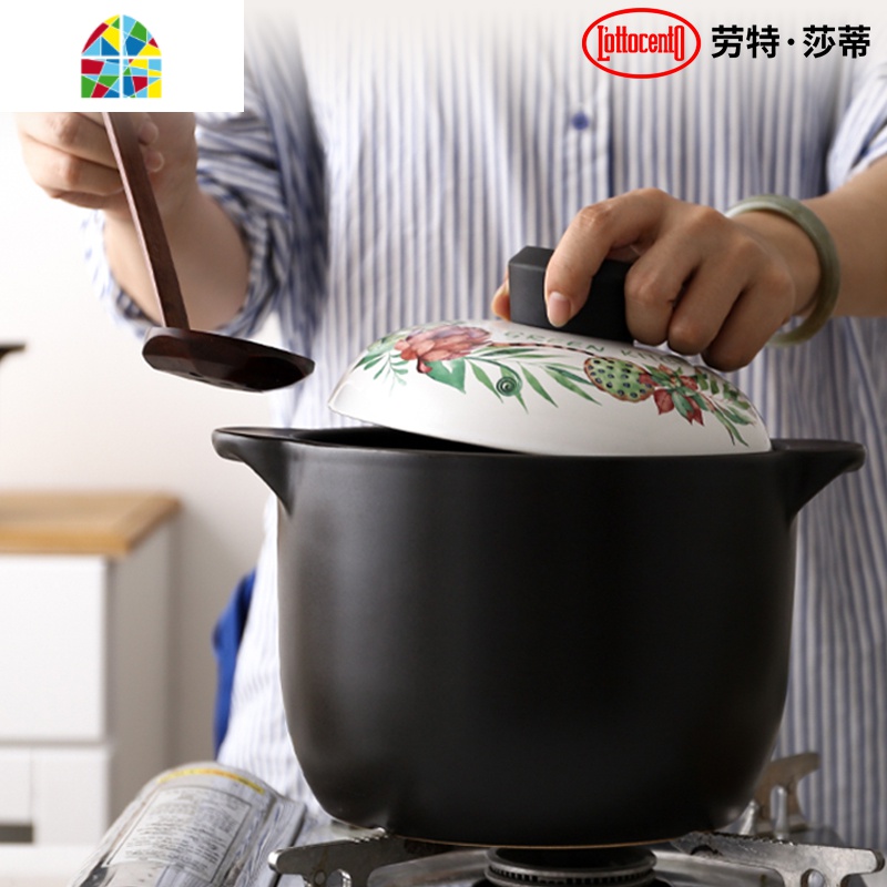 砂锅沙锅炖锅家用小炖汤砂锅煲瓦煲汤锅陶瓷煲汤可高温煲仔土瓦罐 FENGHOU 绿色厨房高汤锅6L高清大图