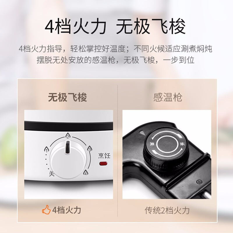 苏泊尔(SUPOR) ZMD安心系列 3L 多功能电火锅 四档火力调节 不沾内胆 1200W大火力 电火锅H24YK11高清大图
