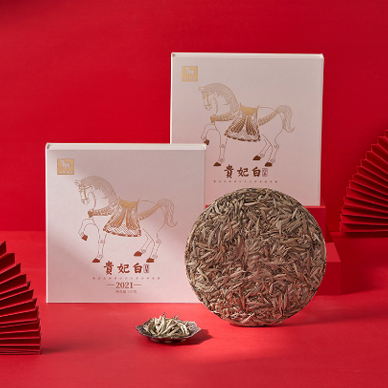 八马茶业(BAMA TEA)贵妃白·白毫银针五子饼(原料年份2021)-357克×5饼/盒高清大图