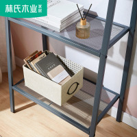 林氏木业简约ins风客厅卧室房间白钢置物架梯形落地阳台花架LS092