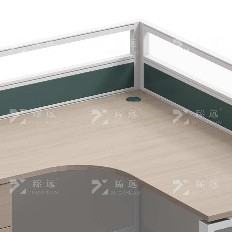 臻远ZYGW-148屏风工作卡位职员桌办公桌 L型两人位高清大图