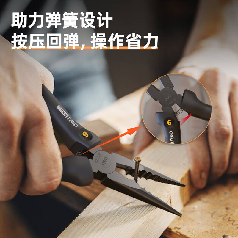 得力工具 HT2106 home系列尖嘴钳 6寸(单位:把)高清大图