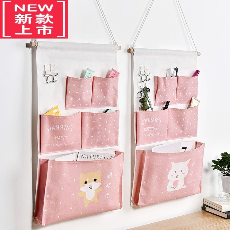 可莉允寝室布艺挂袋收纳袋墙上可爱床头门后柜子悬挂式收纳挂储物袋创意图片