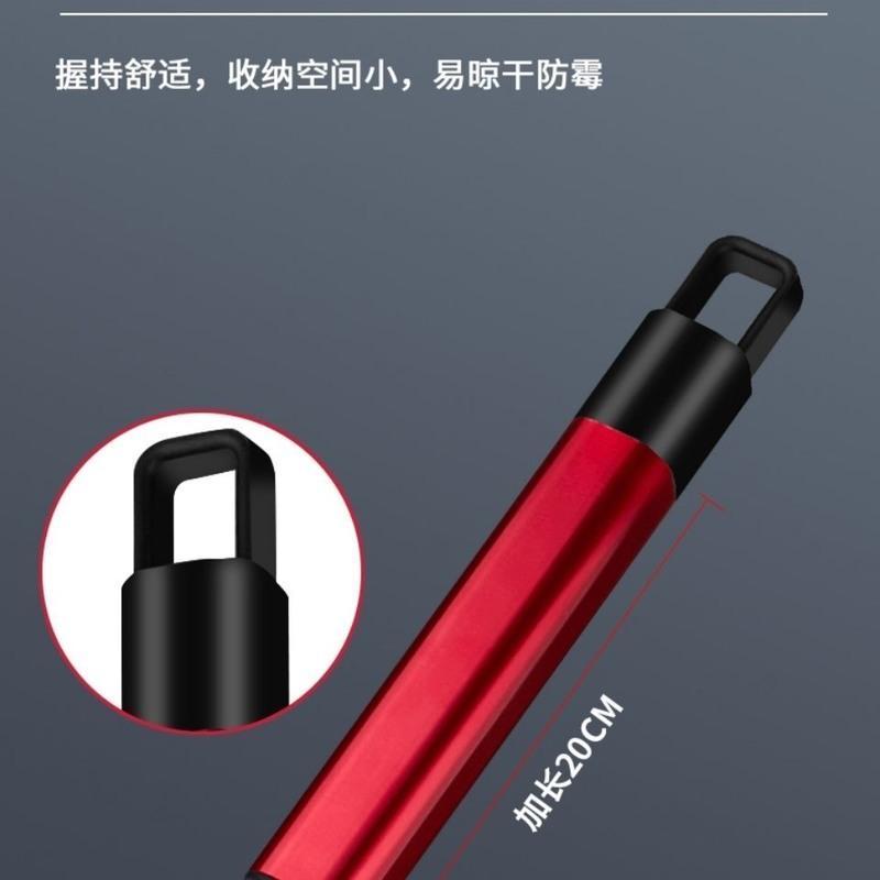 全不锈钢通用旋转拖把杆加粗加厚自动甩水拖布杆家用替换头墩布 全不锈钢防爆一体杆(无盘无头)