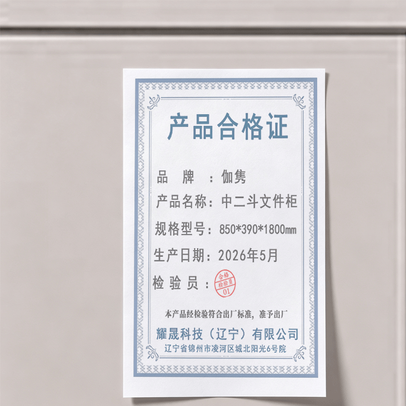 伽隽 中二斗文件柜 850*390*1800mm 个高清大图