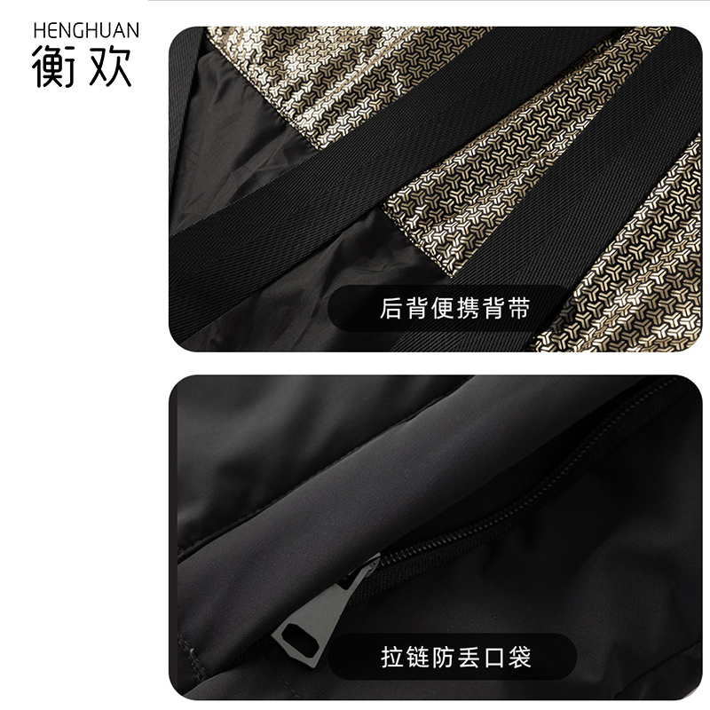 衡欢(HENGHUAN)高端加厚90白鸭绒中长款羽绒服 RZ-MJ12/件（黑色/XXL码)高清大图