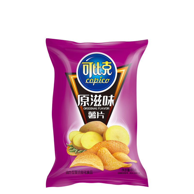 可比克 膨化食品 原味薯片60g(休闲零食)