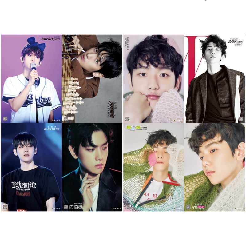 EXO边伯贤海报 2018全新周边明信片卡贴高清大壁纸写真墙纸墙贴