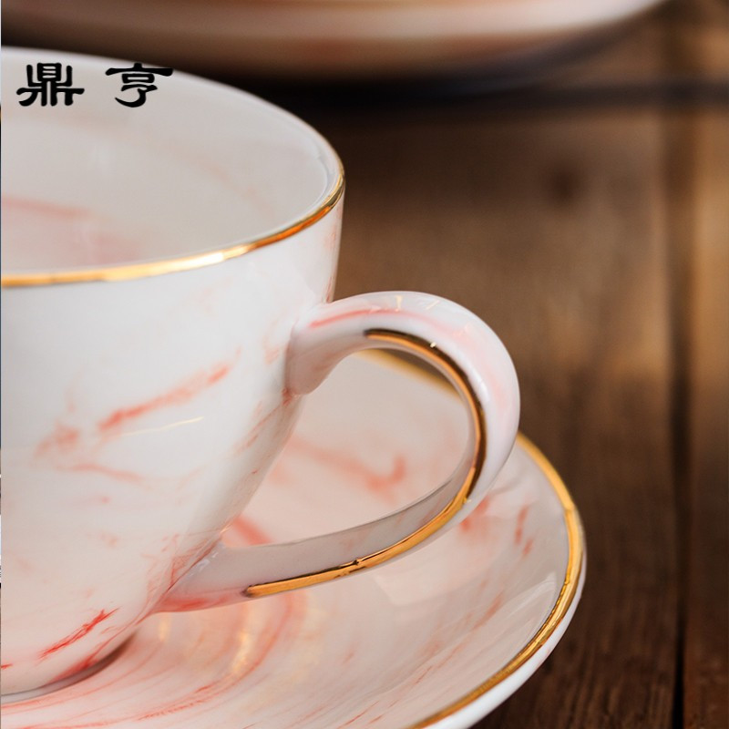 鼎亨花茶杯套装陶瓷大理石纹茶具下午茶花茶煮水果蜡烛加热玻璃