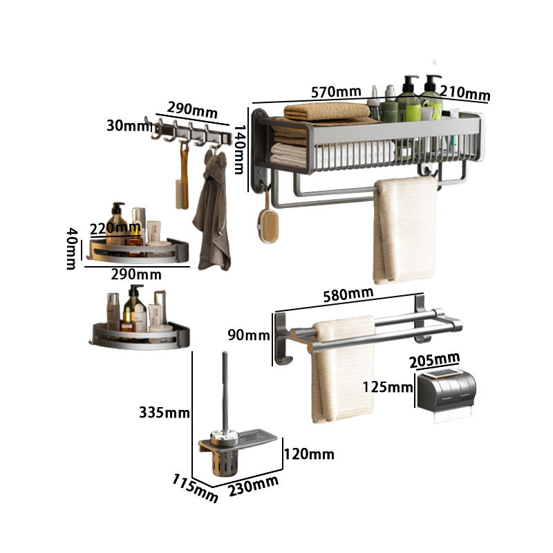 豫汉迎毛巾置物架 毛巾架六件套570*210*140mm套