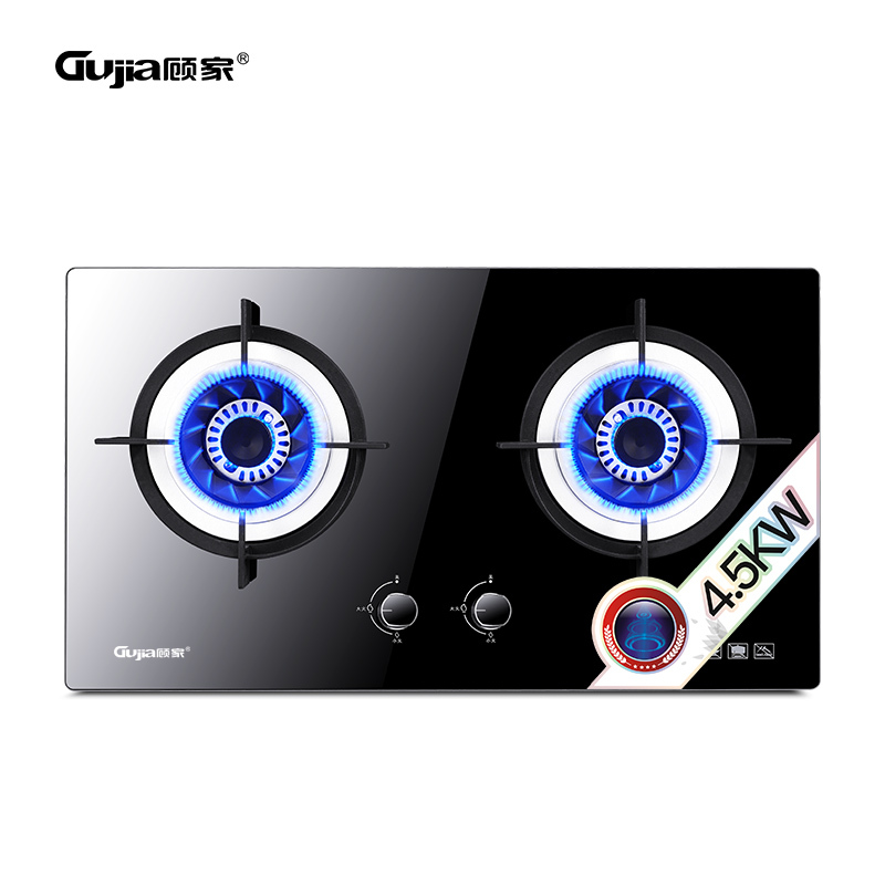 顾家gujia燃气灶g361家用台嵌两用煤气灶45kw猛火钢化玻璃天然气灶带