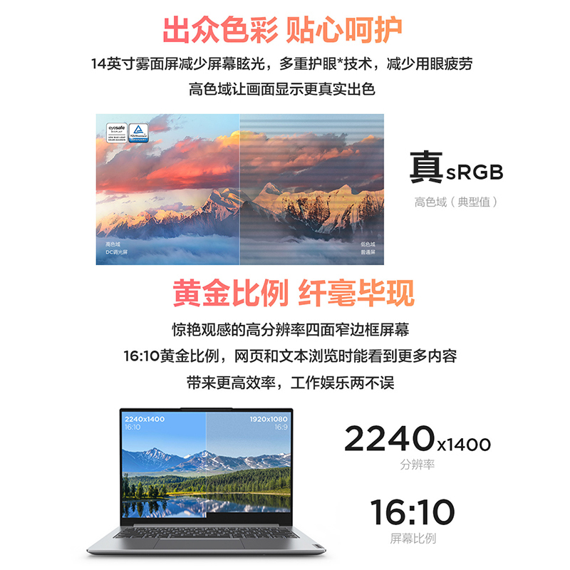 联想(Lenovo)小新Pro14标压锐龙版 高性能全面屏轻薄本笔记本电脑(8核16线程R7-5800H 16G 512G 2.2K 低蓝光 护眼屏)定制银