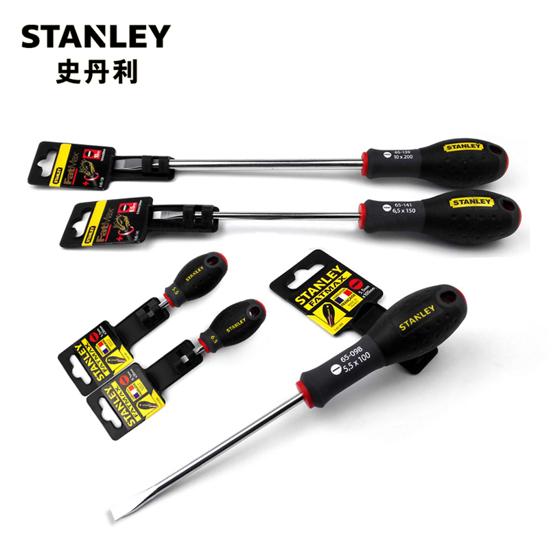 STANLEY/史丹利 三色柄一字螺丝批 65-139-14 10×200mm 1支高清大图