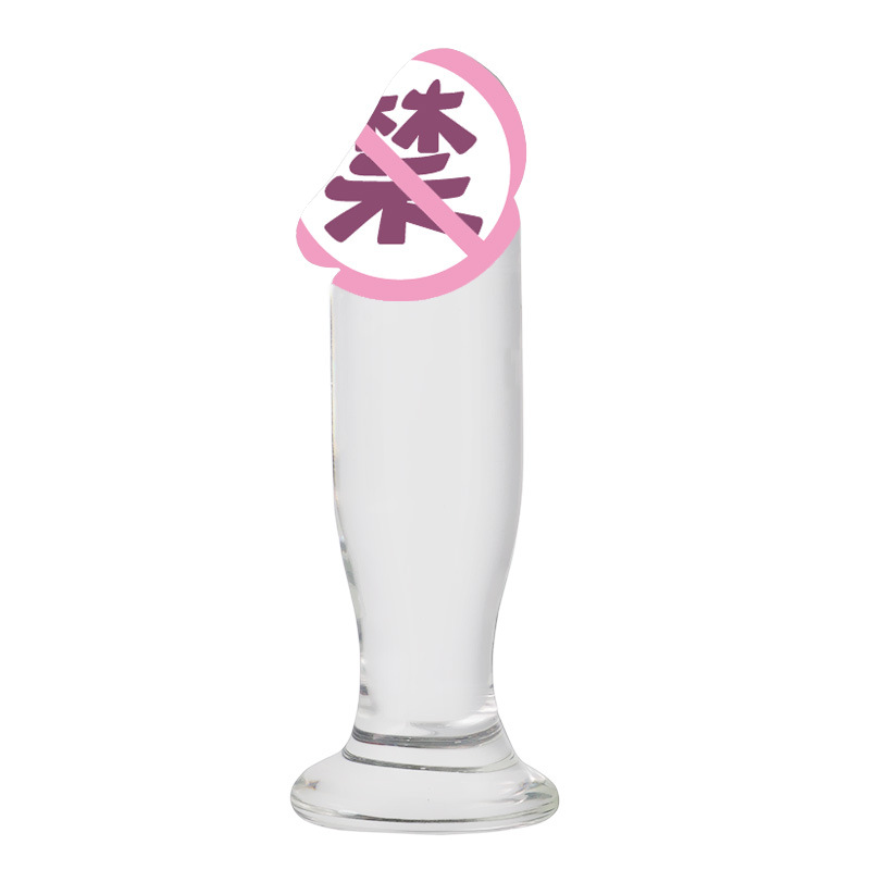 水晶玻璃阳具女用自玩快感茎JJ冰火棒后庭肛塞肛自玩成人用品 金色Y-T高清大图