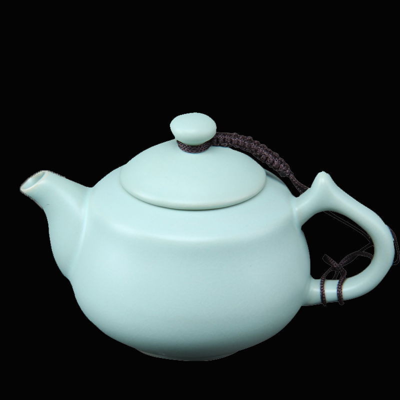 汝窑茶壶陶瓷汝窑茶具小茶壶开片汝瓷功夫茶具红茶泡茶壶单壶款式四