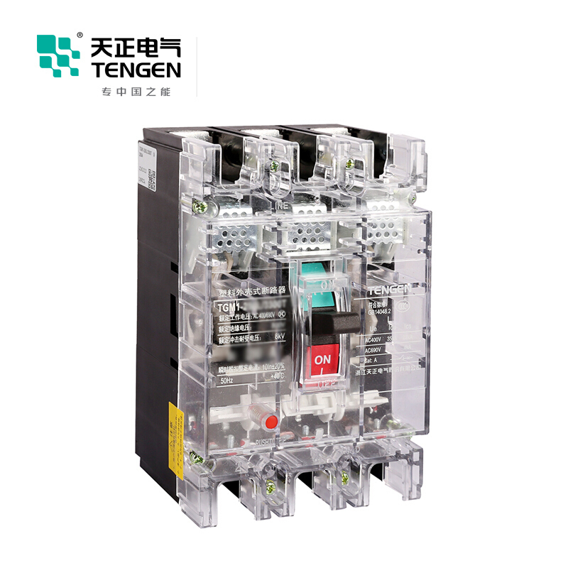 天正电气 TGM1-250 50KA 热磁式 250A 3P 手动 固定式400VAC 01040079920塑壳断路器