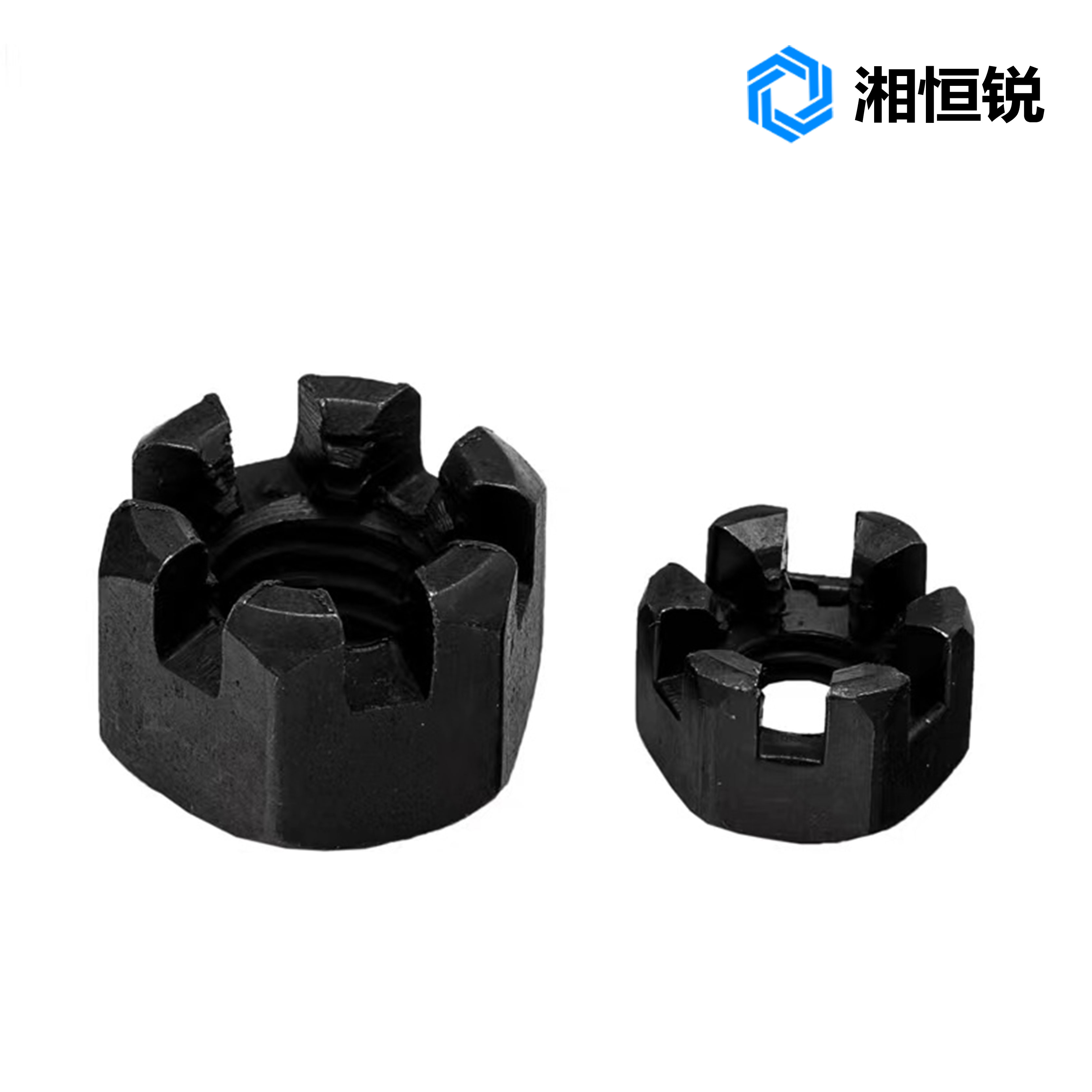 湘恒锐 1型六角开槽螺母-(GB6178) M20mm 8 钢 个高清大图