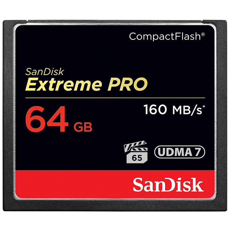 闪迪(SanDisk)64GB CF(CompactFlash)存储卡高级单反相机内存卡 UDMA7 4K读速160MB